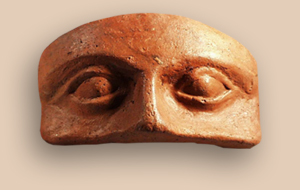 NCM_1890_1355-426
Votive eyes discovered during the Lord Savile excavation of 1885 at the Temple of Diana site, Lake Nemi, Italy.
Image courtesy of:
Nottingham City Museums and Galleries